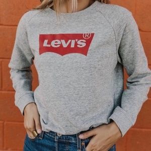 Levi’s marled gray logo pullover sweatshirt S